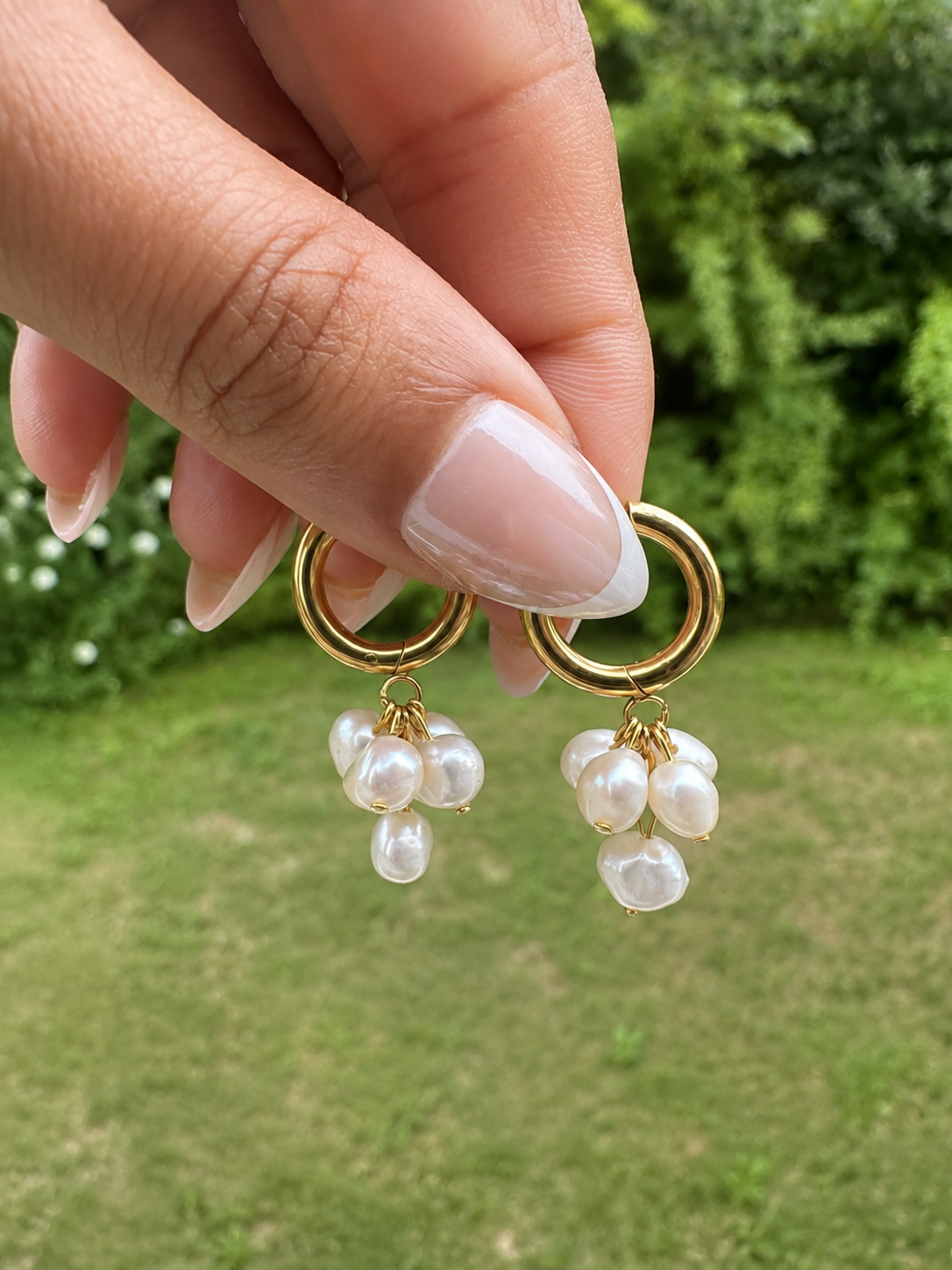 Pearl Bloom Hoops
