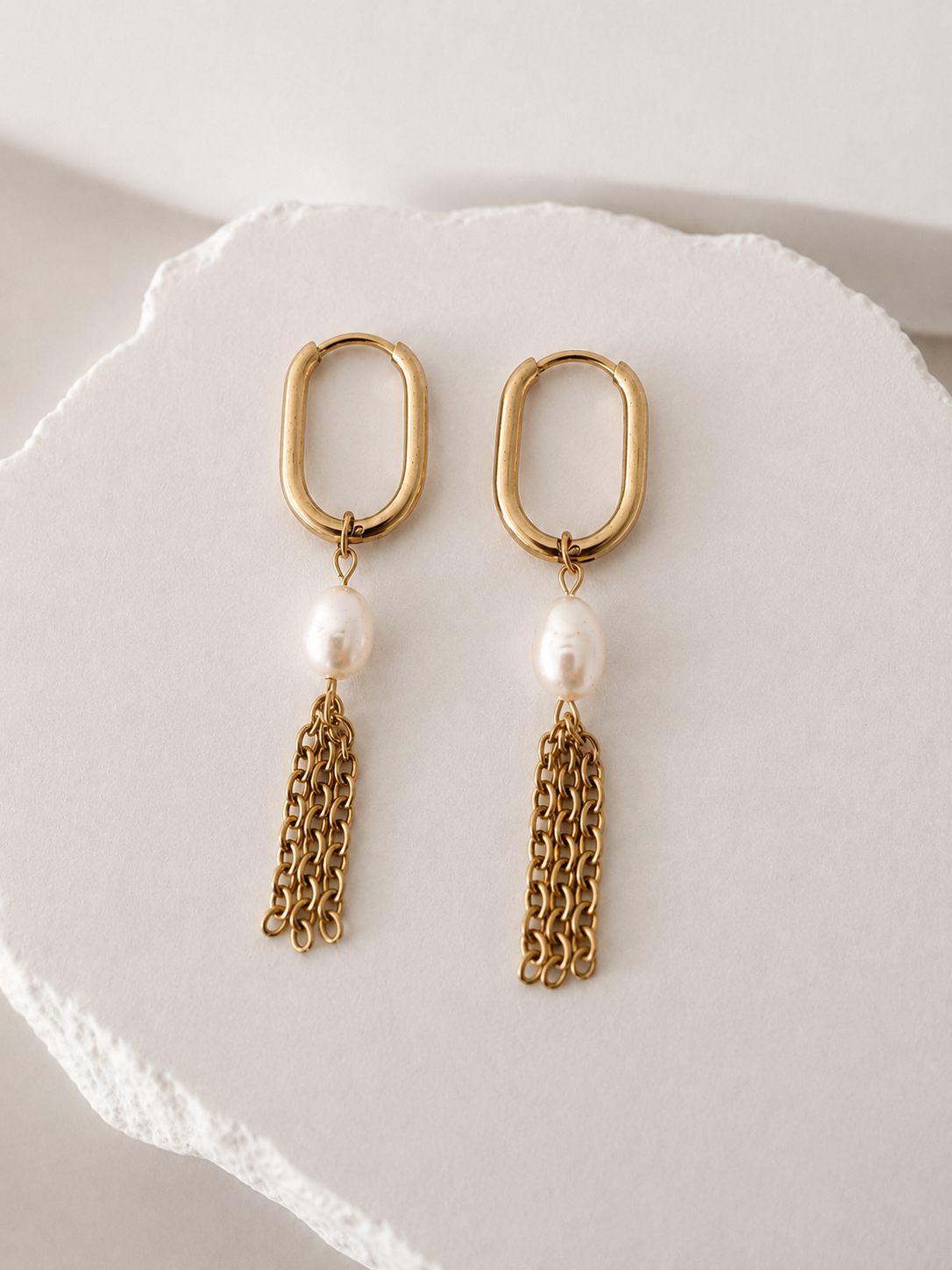 Lumi Pearl Tassel Earrings