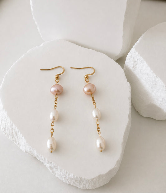 Blush Tide Pearl Earrings