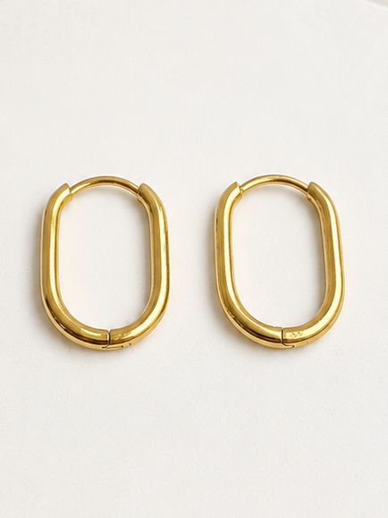 Oval Huggie Hoops