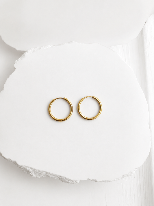 Round Huggie Hoops